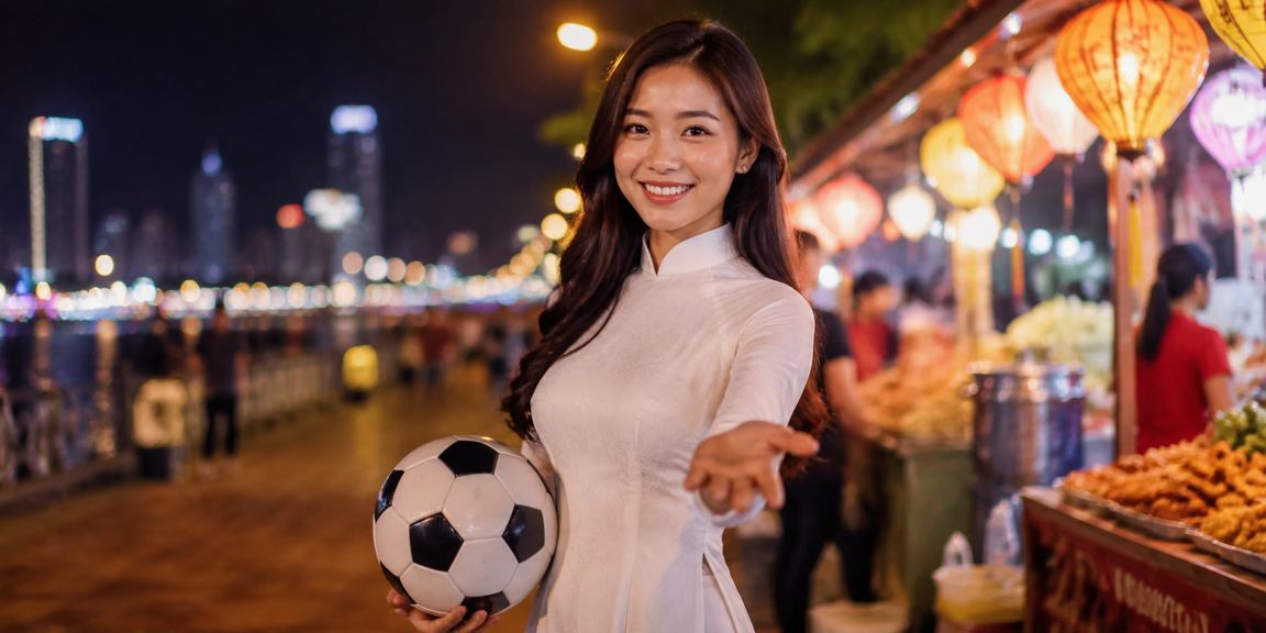 Người dùng xem kèo bóng đá tại Đà Nẵng trong trang phục truyền thống áo dài